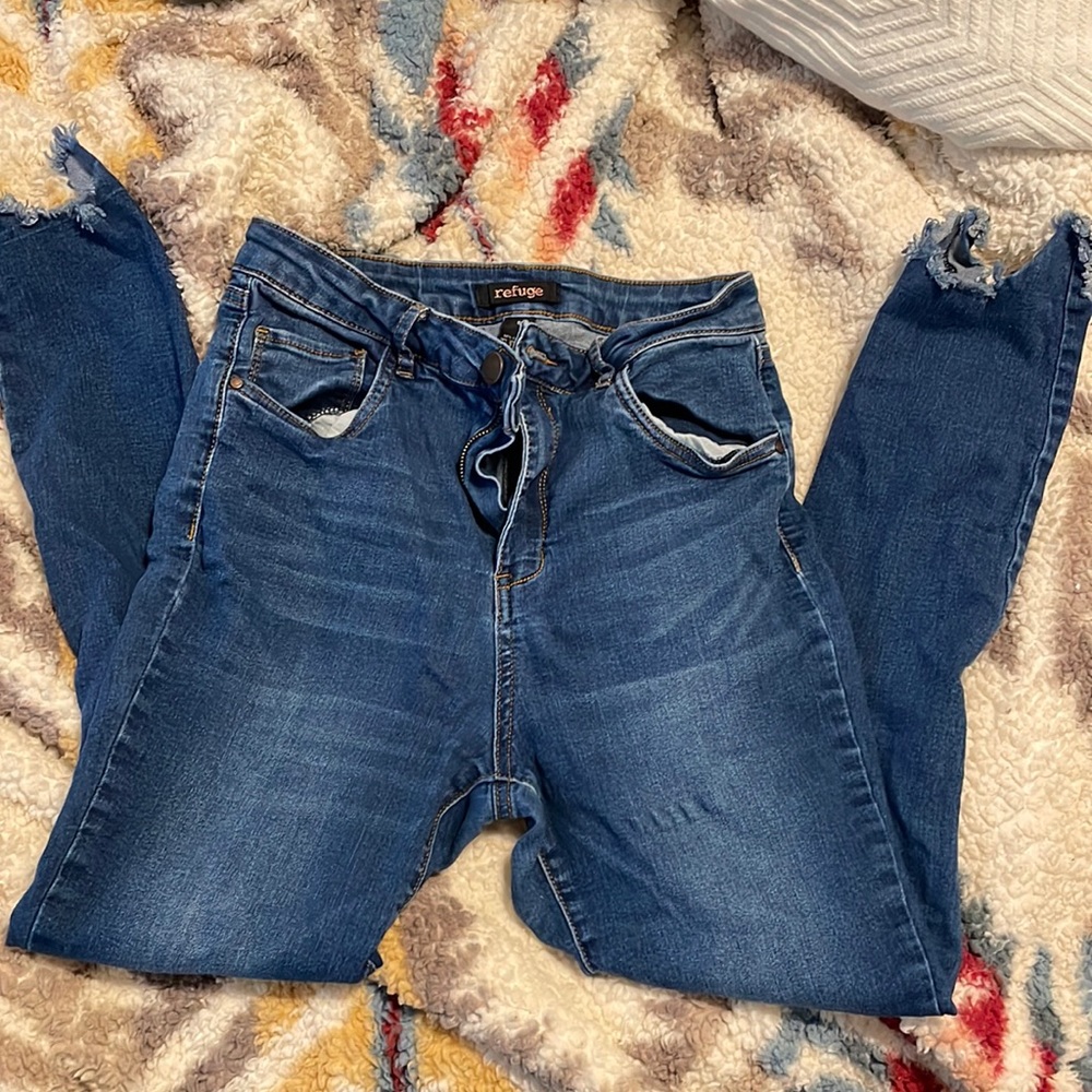 High waisted cutoff skinny jeans womens